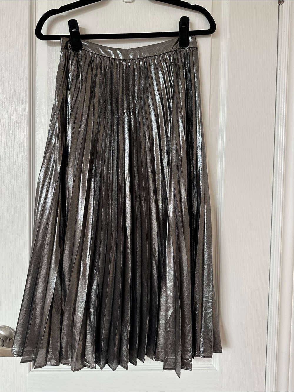 Banana Republic Pleated Metallic Midi Skirt